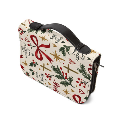 Christmas Jesus Bible Cover — 'The Greatest Gift' Nativity Cross Holiday Design