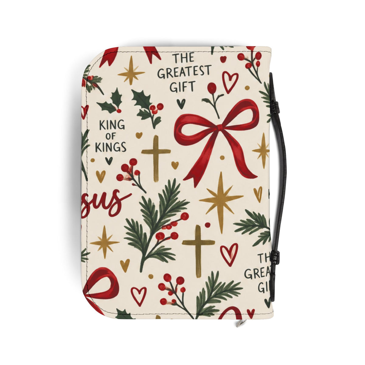 Christmas Jesus Bible Cover — 'The Greatest Gift' Nativity Cross Holiday Design