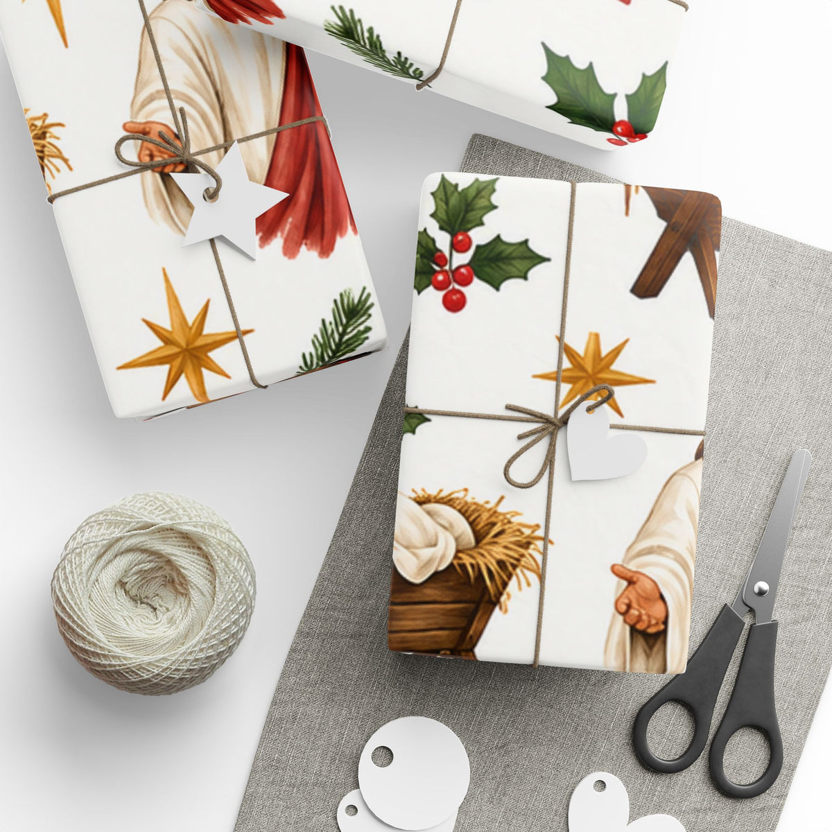 Religious Christmas Wrapping Paper – Nativity & Jesus Pattern Gift Wrap