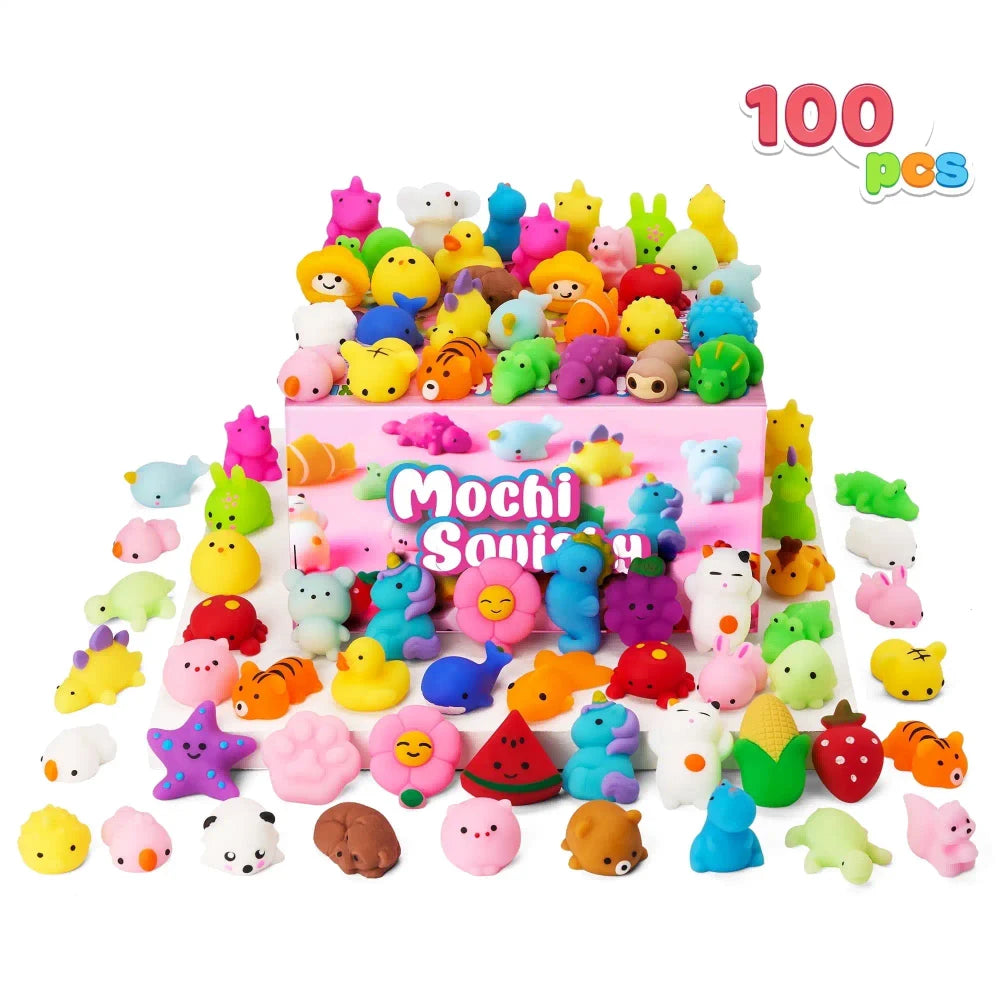 100 Mini Animals and Fruit Mochi Squishies – Faith and Found Boutique