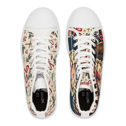 Retro Pinup Christmas High Top Sneakers