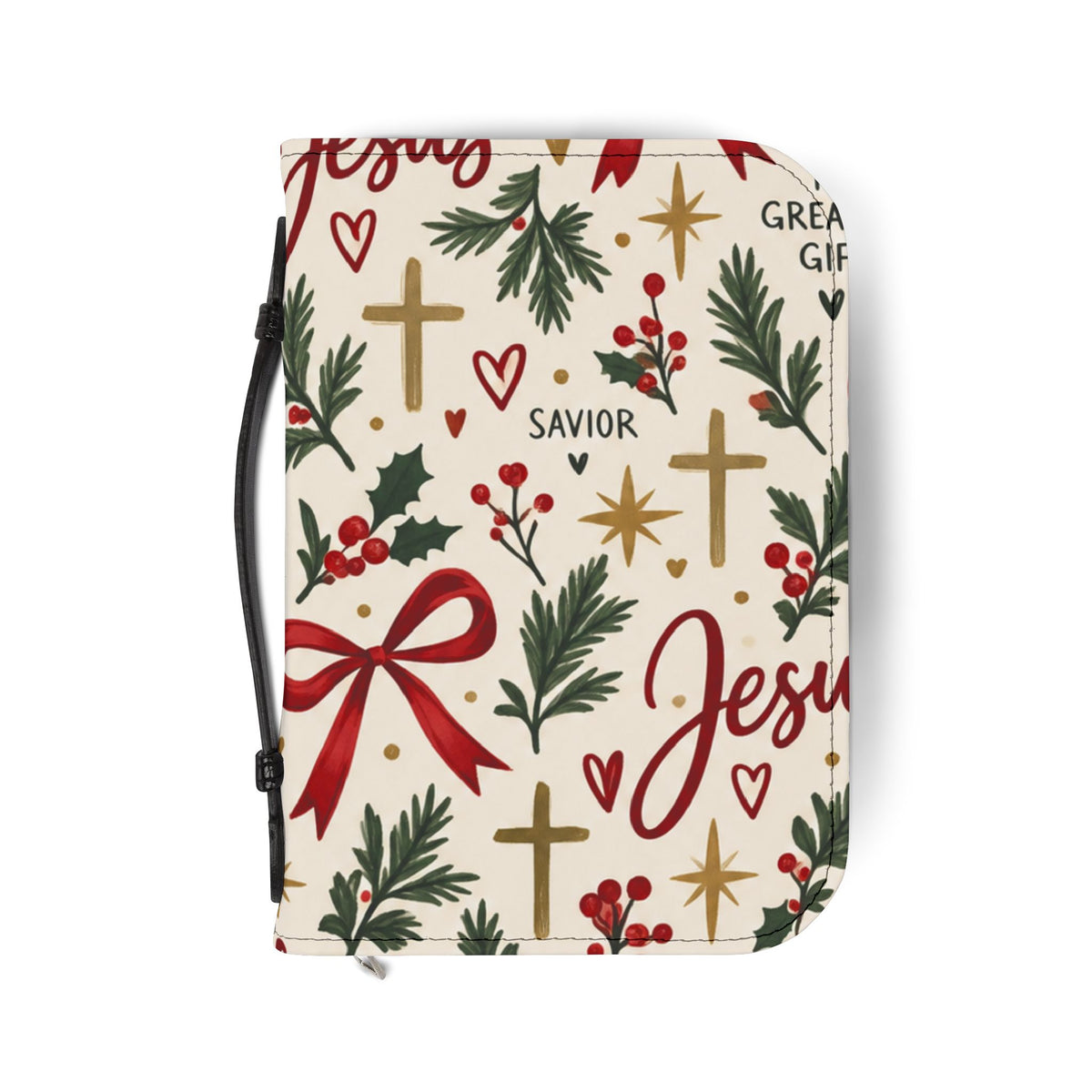 Christmas Jesus Bible Cover — 'The Greatest Gift' Nativity Cross Holiday Design