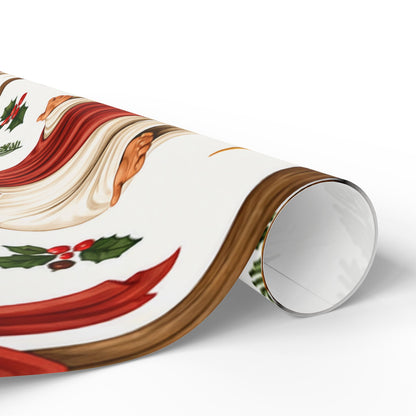 Religious Christmas Wrapping Paper – Nativity & Jesus Pattern Gift Wrap