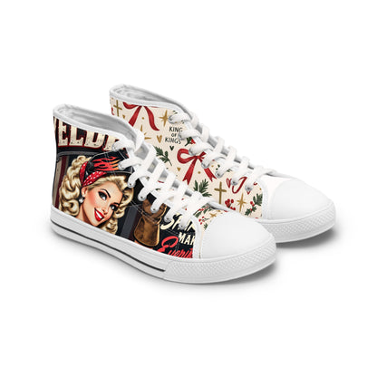 Retro Pinup Christmas High Top Sneakers