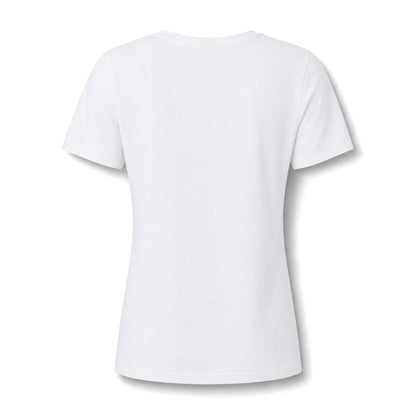 America Freedom V-Neck Tee — Patriotic Retro Graphic for Women