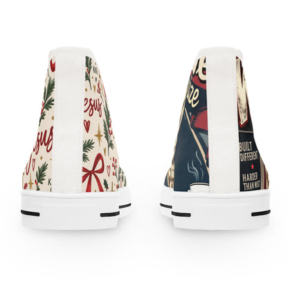 Retro Pinup Christmas High Top Sneakers