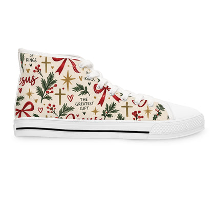 Retro Pinup Christmas High Top Sneakers